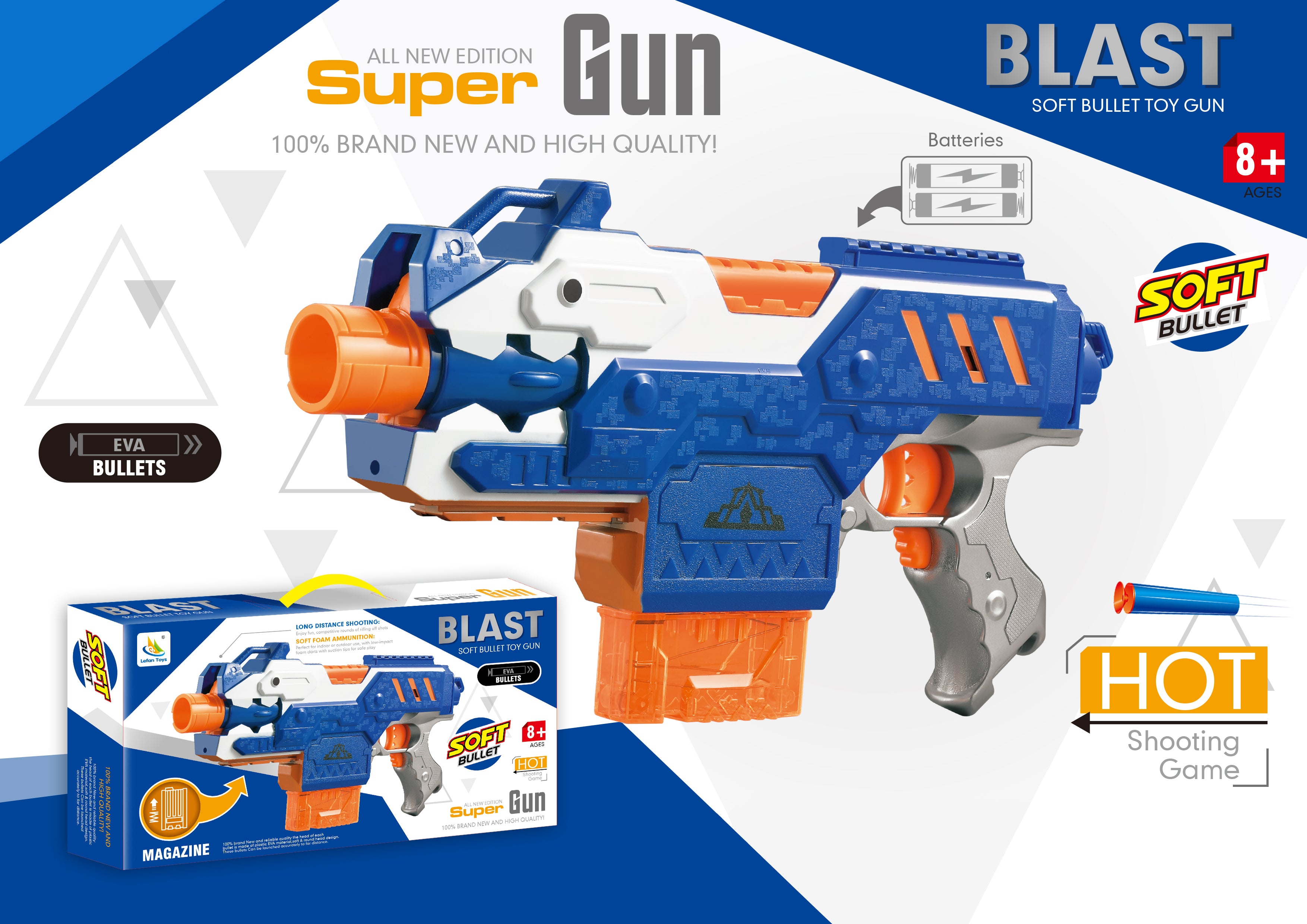 Blast Soft Bullet Toy Gun with Magazine & EVA Foam Bullets