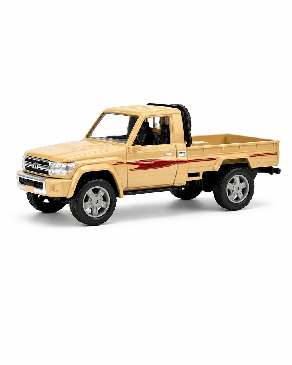 Toyota Land Cruiser 79 Series Kids Toy Pickup Truck – Realistic Plastic Model Vehicle (Beige)
