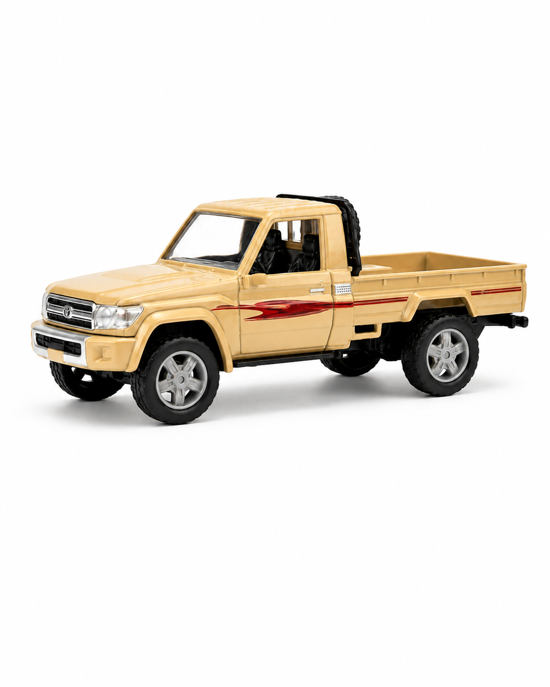 Toyota Land Cruiser 79 Series Kids Toy Pickup Truck – Realistic Plastic Model Vehicle (Beige)