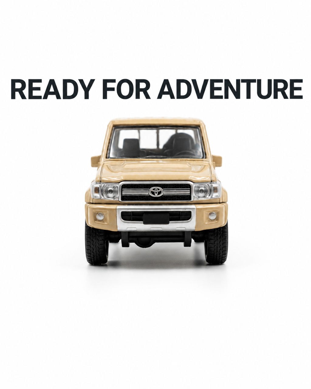 Toyota Land Cruiser 79 Series Kids Toy Pickup Truck – Realistic Plastic Model Vehicle (Beige)