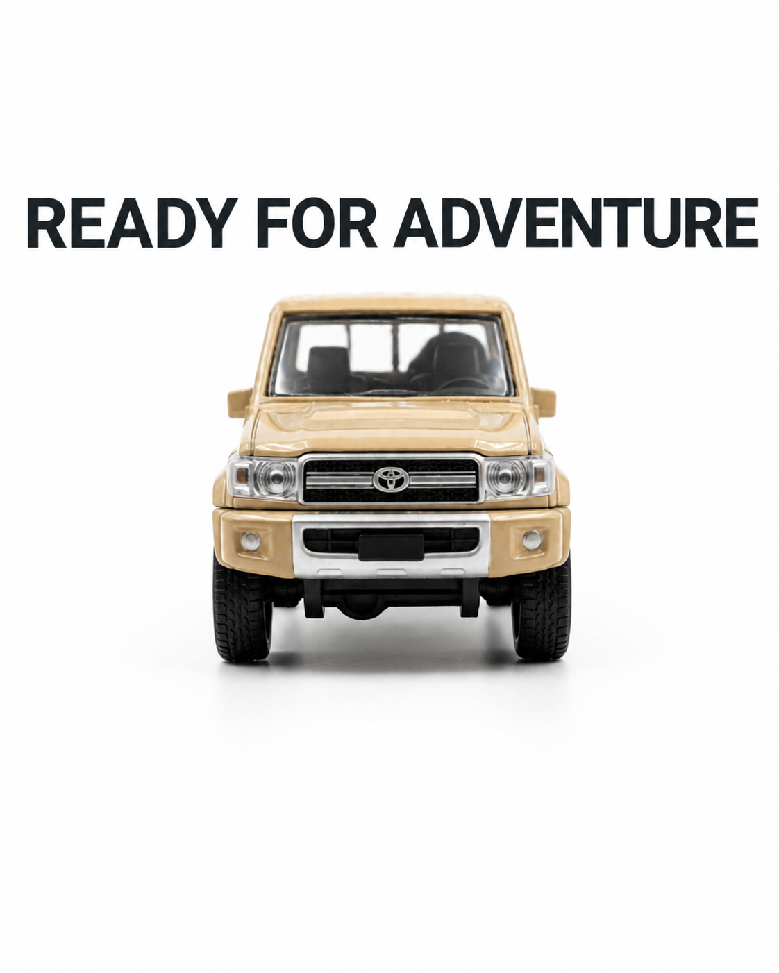 Toyota Land Cruiser 79 Series Kids Toy Pickup Truck – Realistic Plastic Model Vehicle (Beige)