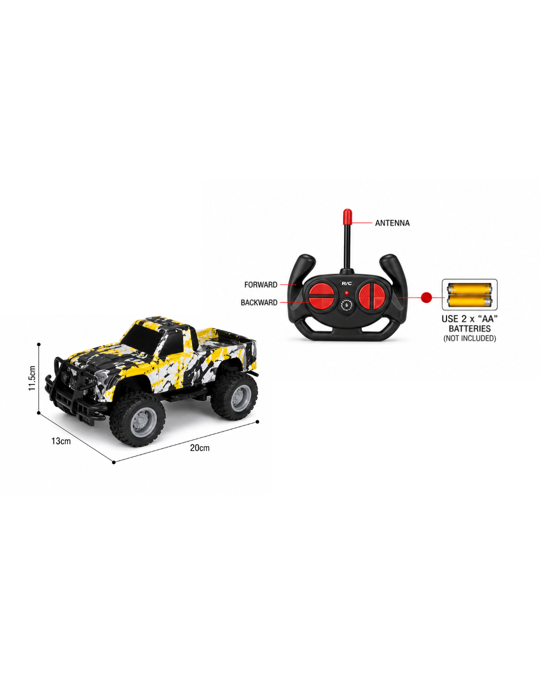 RC Off-Road Pickup Truck with Remote Control