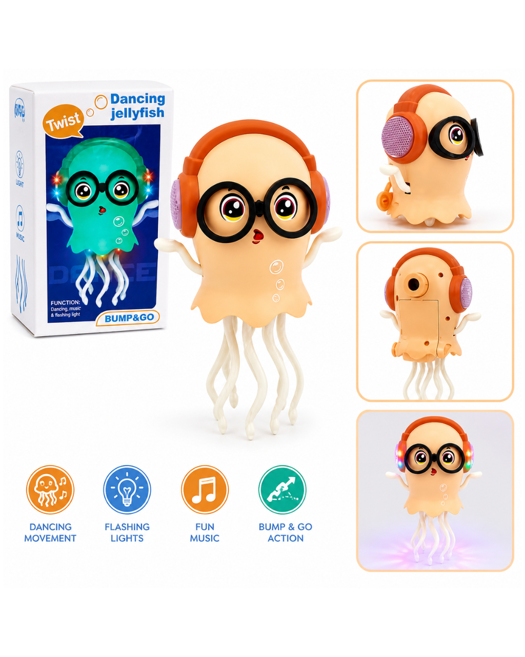 Dancing Jellyfish Toy with Music & LED Lights