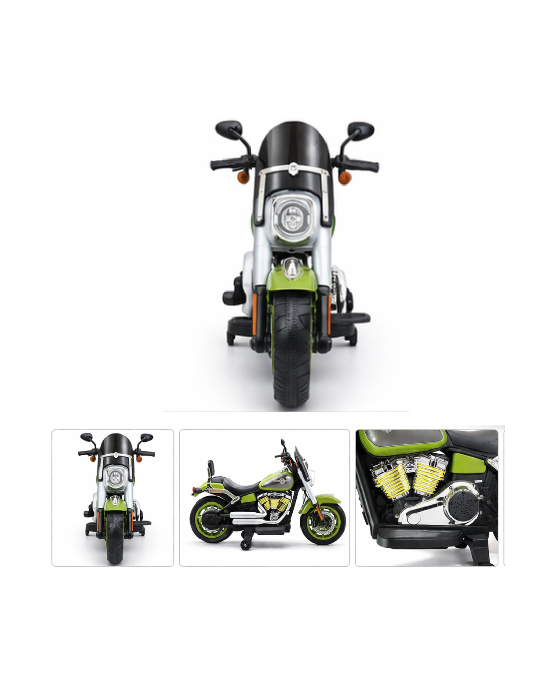 Kids Electric Ride-On Motorcycle with Training Wheels