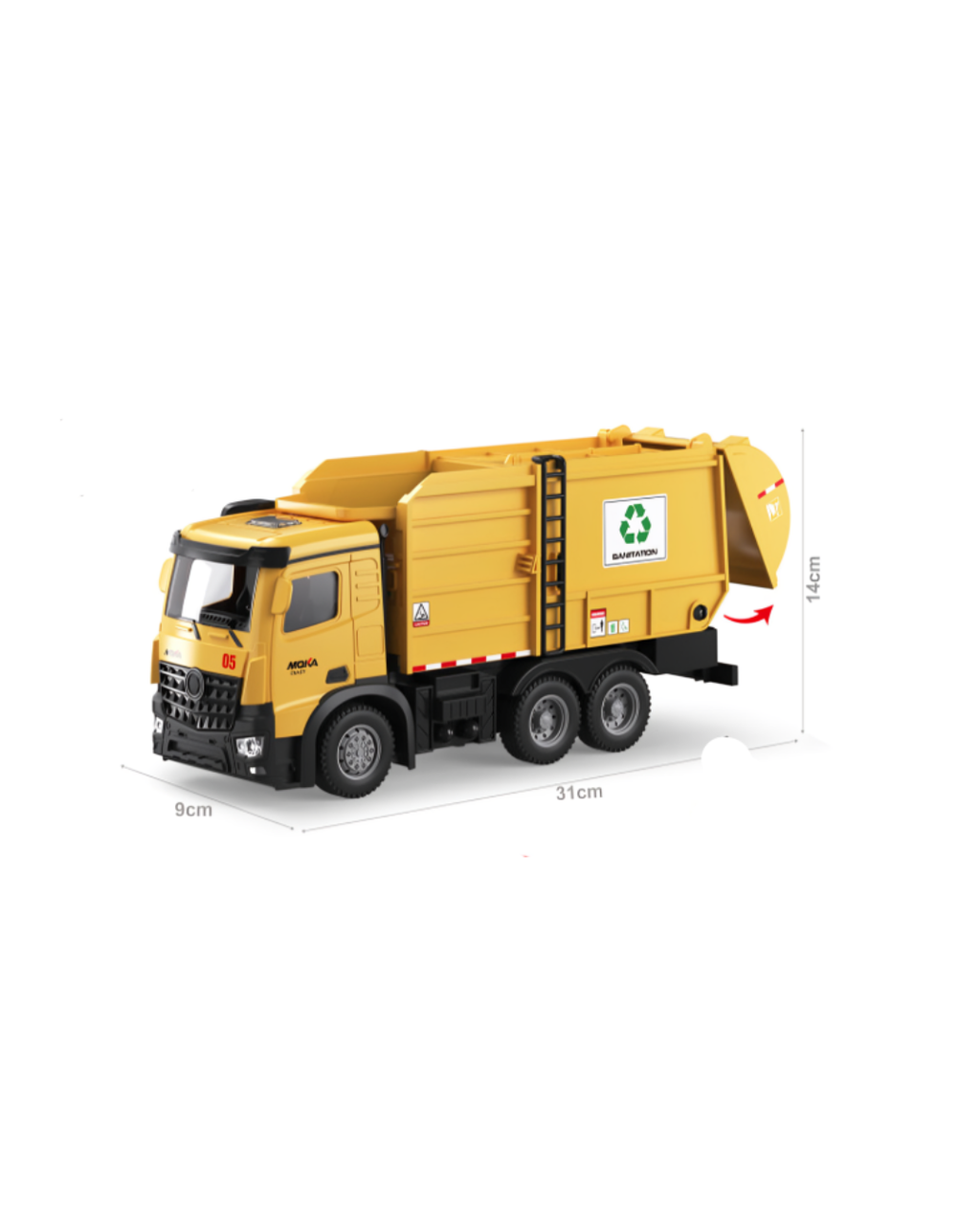 Remote Control Garbage Truck Toy with 7-Channel Control