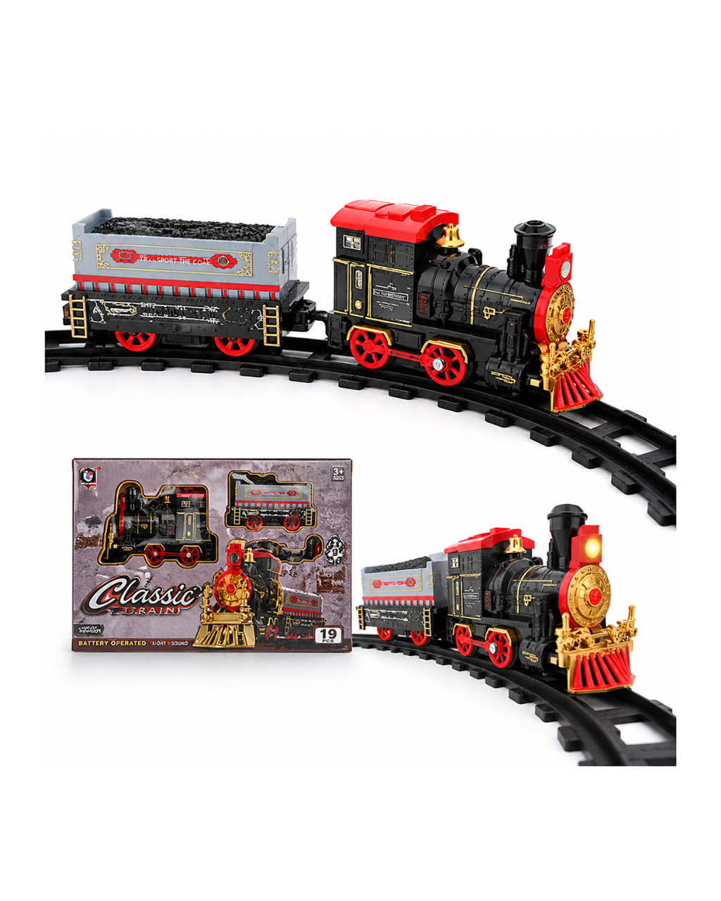 Classic Electric Train Set with Track & Lights