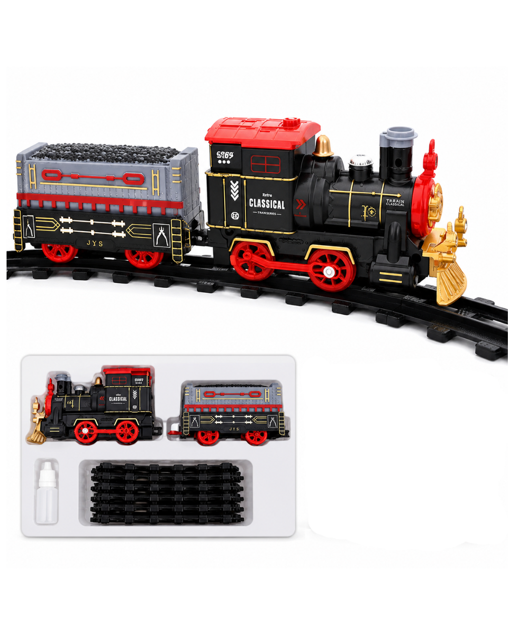 Classic Electric Train Set with Track & Lights