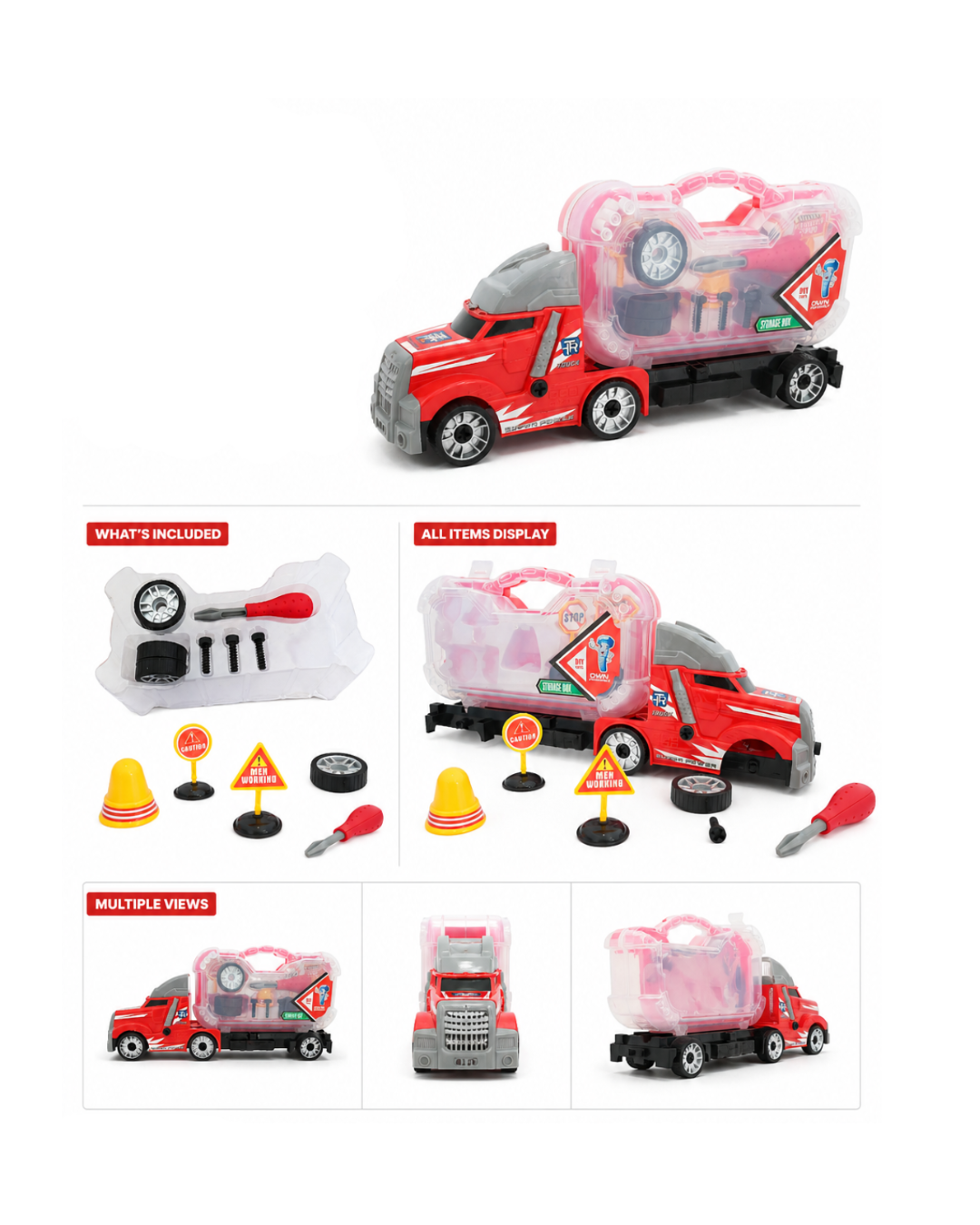 Kids DIY Truck Tool Playset with Accessories