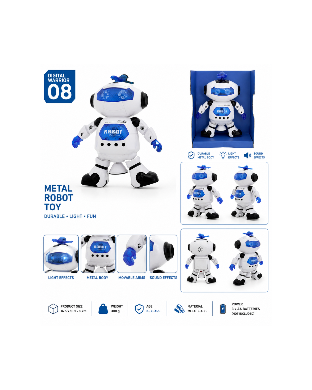 Smart Dancing Robot Toy with Lights & Music