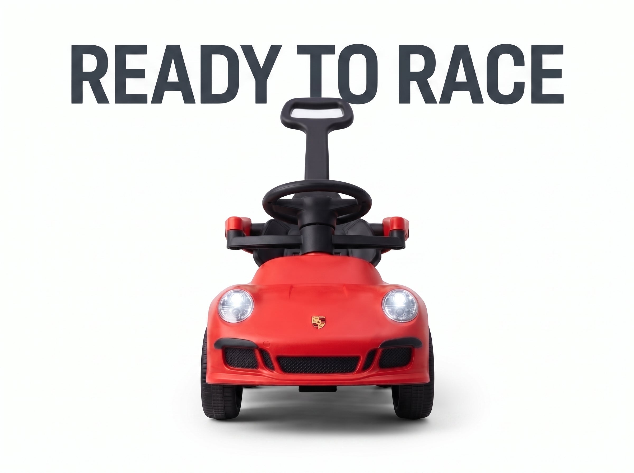 3-in-1 Kids Porsche-Style Ride-On Push Car – Toddler Stroller with Parent Push Handle, Safety Guardrails & Footrests