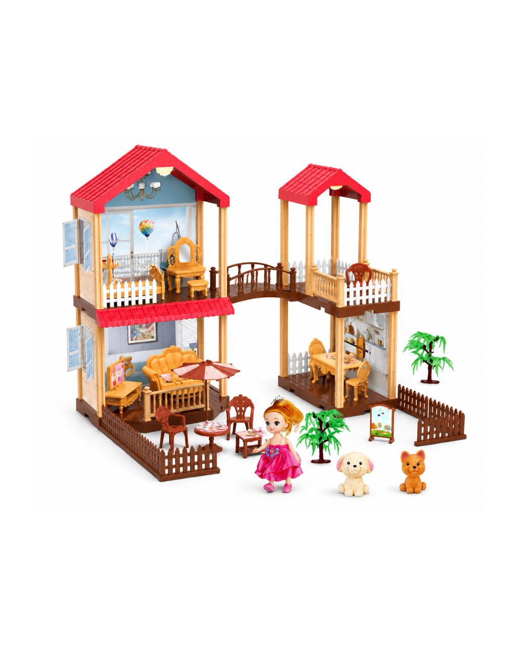 Princess Home Doll House Play Set with Furniture & Accessories