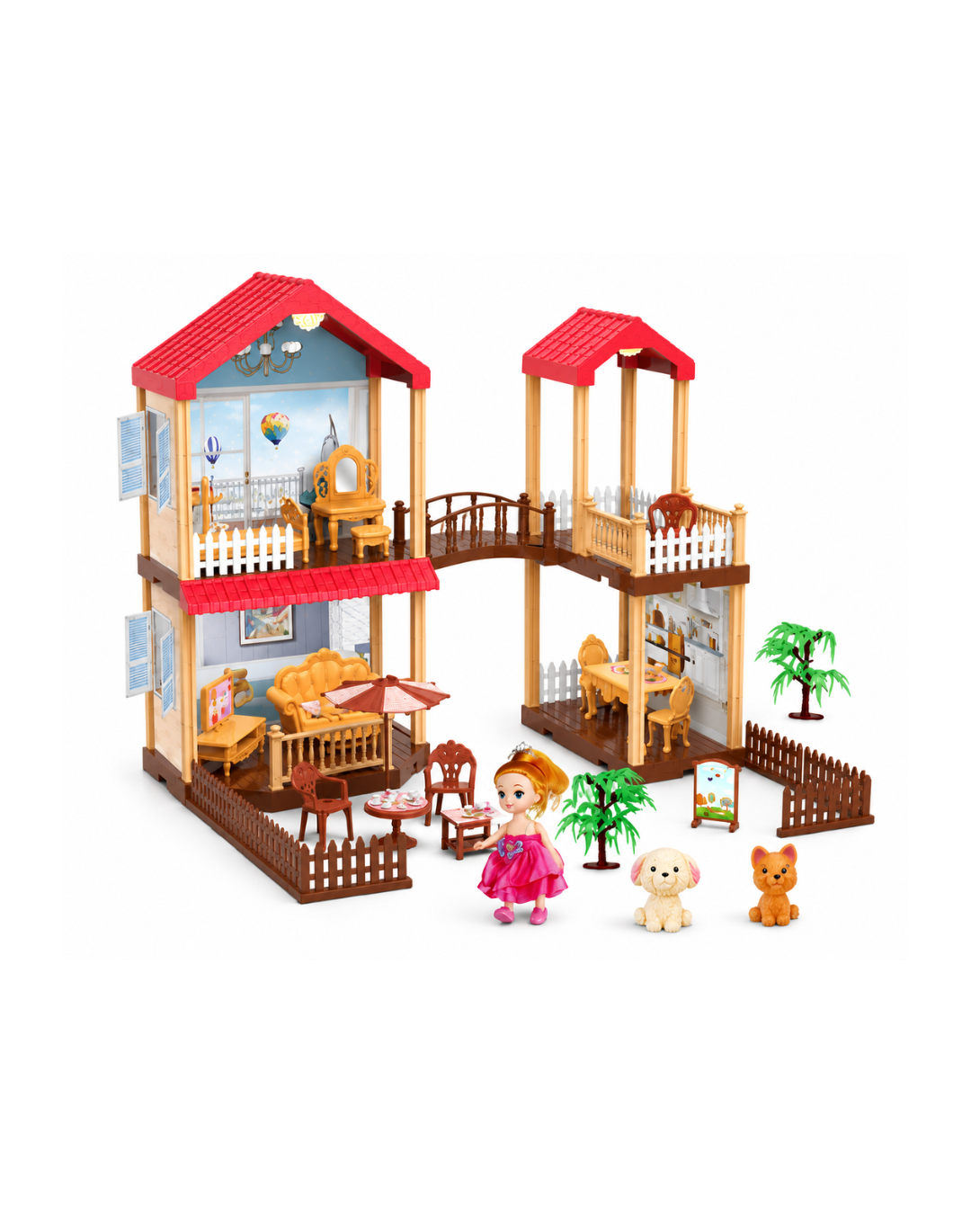 Princess Home Doll House Play Set with Furniture & Accessories