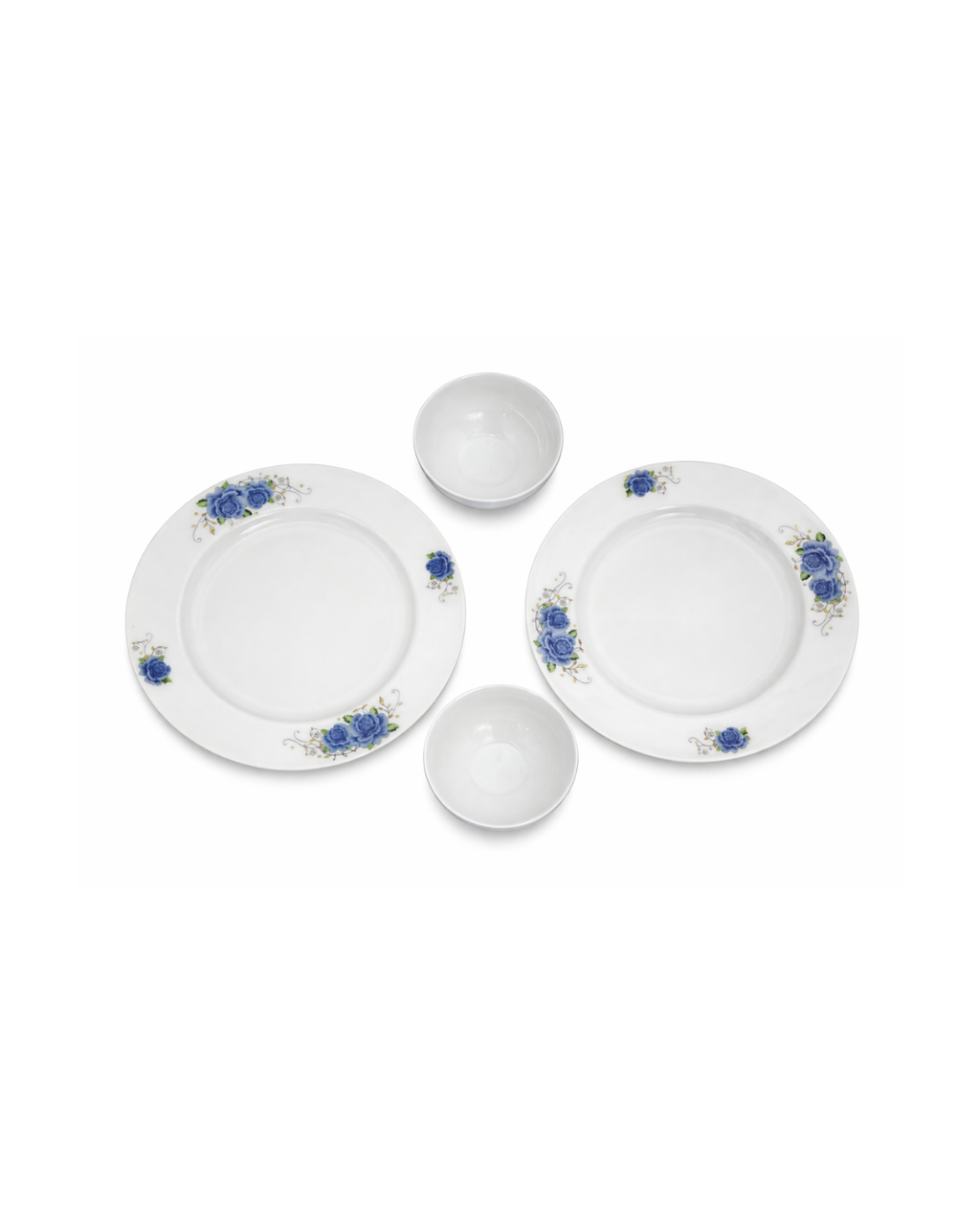 12 PCS Ceramic Dinner Set – Blue Floral Design