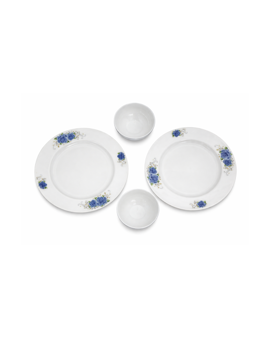 12 PCS Ceramic Dinner Set – Blue Floral Design