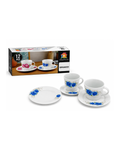 12 PCS Ceramic Cup & Saucer Set – Blue Floral Design