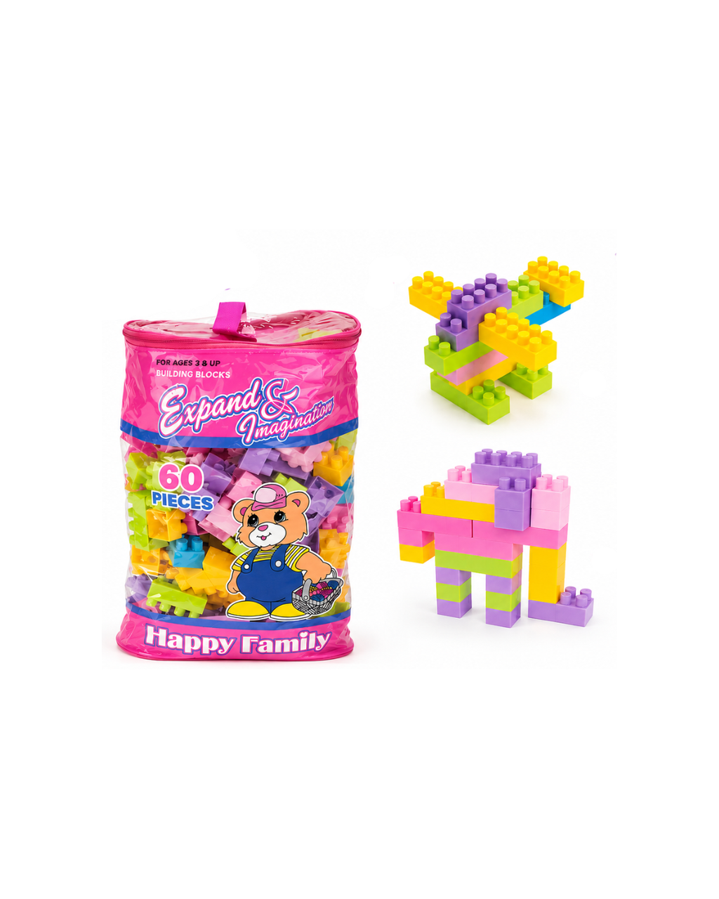 60 Pieces Building Blocks Set – Happy Family Creative Blocks