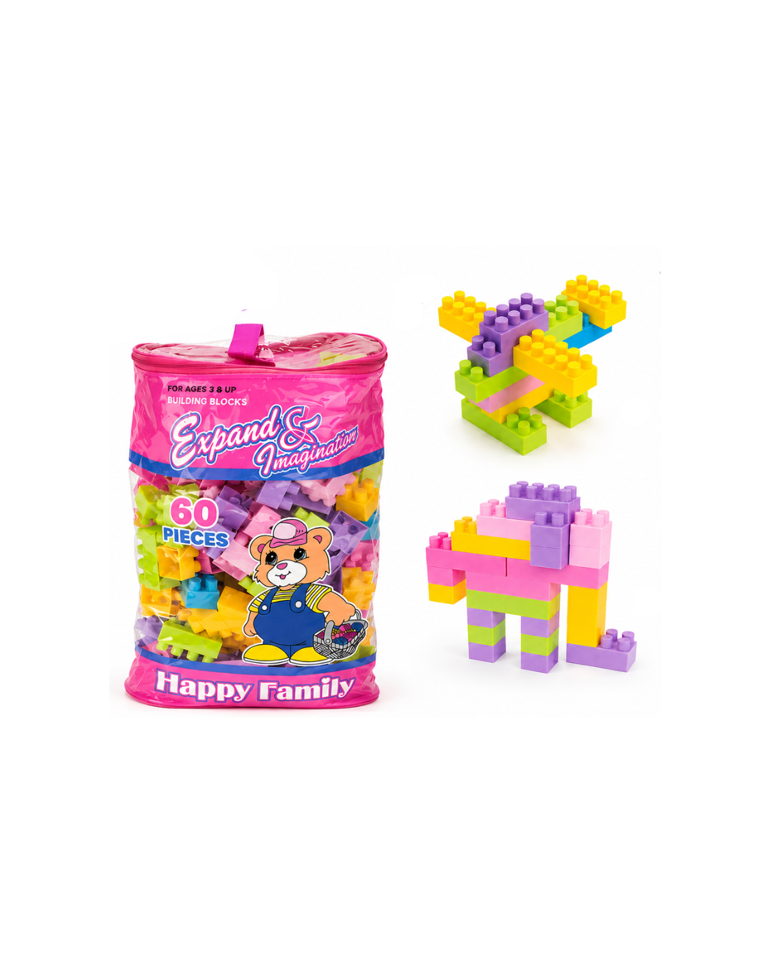 60 Pieces Building Blocks Set – Happy Family Creative Blocks