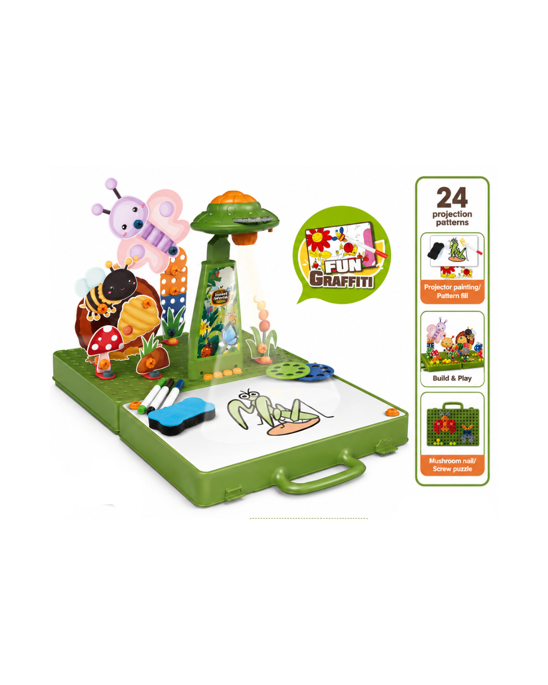 5-in-1 Fun Graffiti Projector Painting Set – Insect World Creative Learning Toy