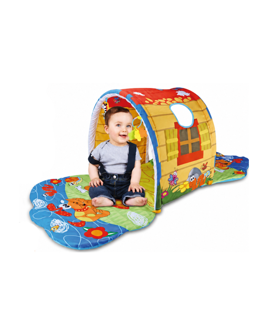 Baby Activity Tunnel Gym Play Mat for Crawling & Sensory Play