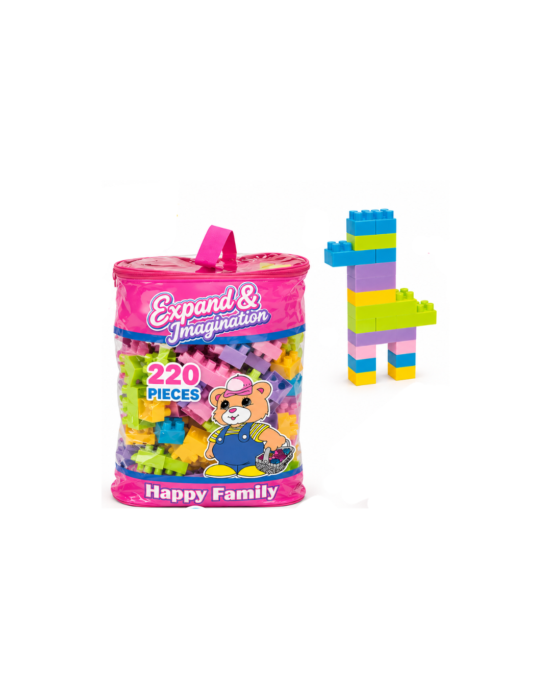220 Pieces Building Blocks Set – Happy Family Creative Construction Blocks