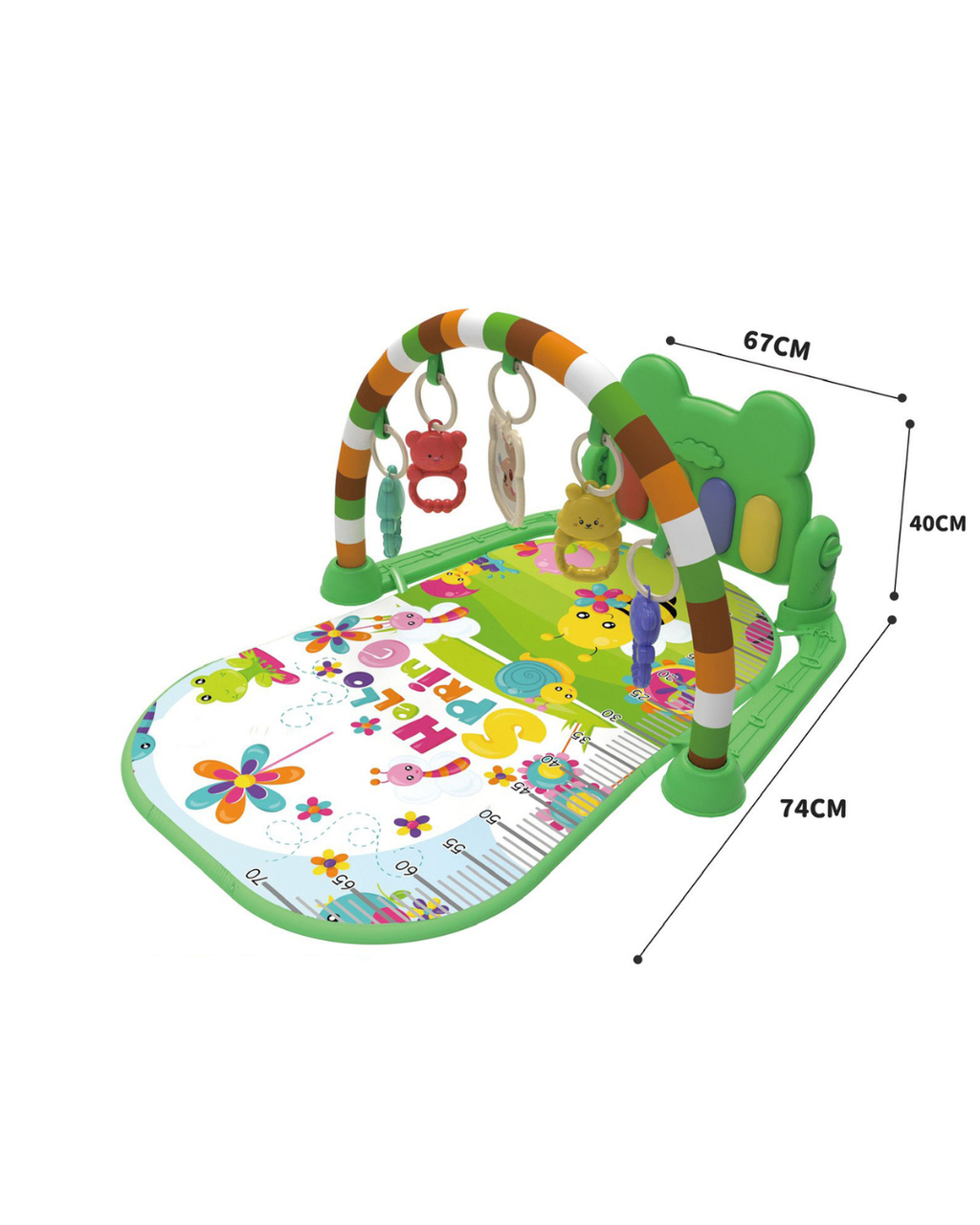 Baby Fitness Piano Play Mat with Hanging Toys & Music