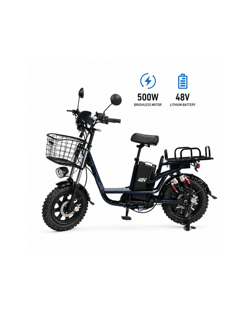 48V 500W Electric Scooter Bike with Disc & Motor Brake System