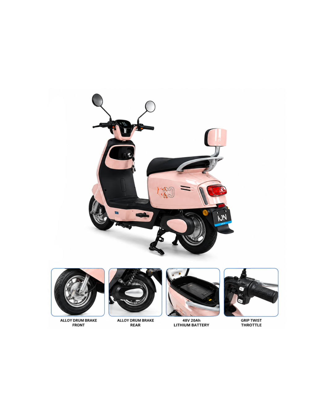 48V 500W Electric Scooter with Smart Display & 20Ah Lithium Battery