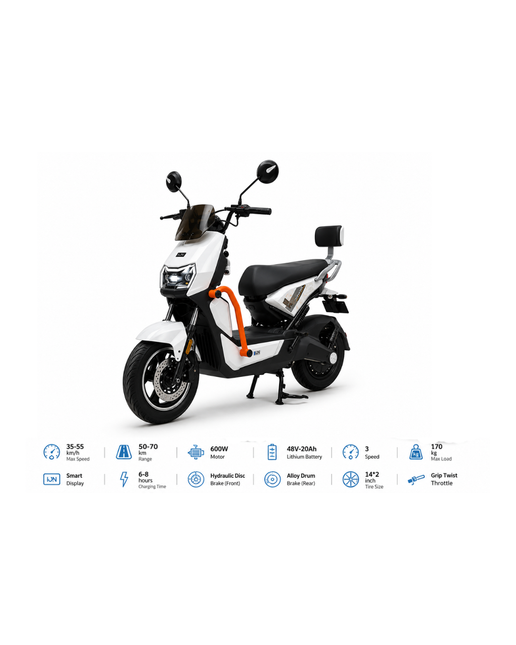 600W Electric Scooter with Hydraulic Disc Brake & Smart Display