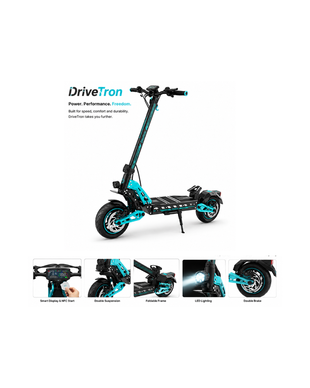 DriveTron 1200W Electric Scooter with NFC Start