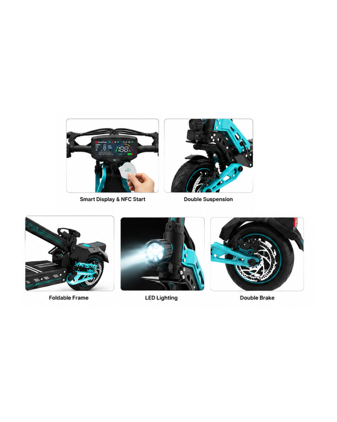 DriveTron 1200W Electric Scooter with NFC Start