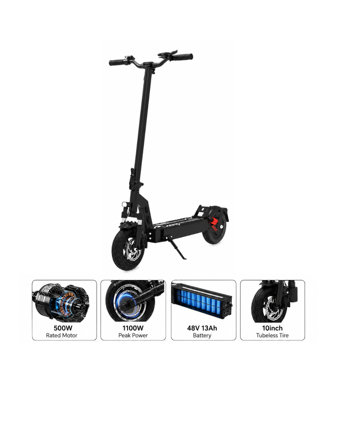 500W Foldable Electric Scooter 48V 13Ah