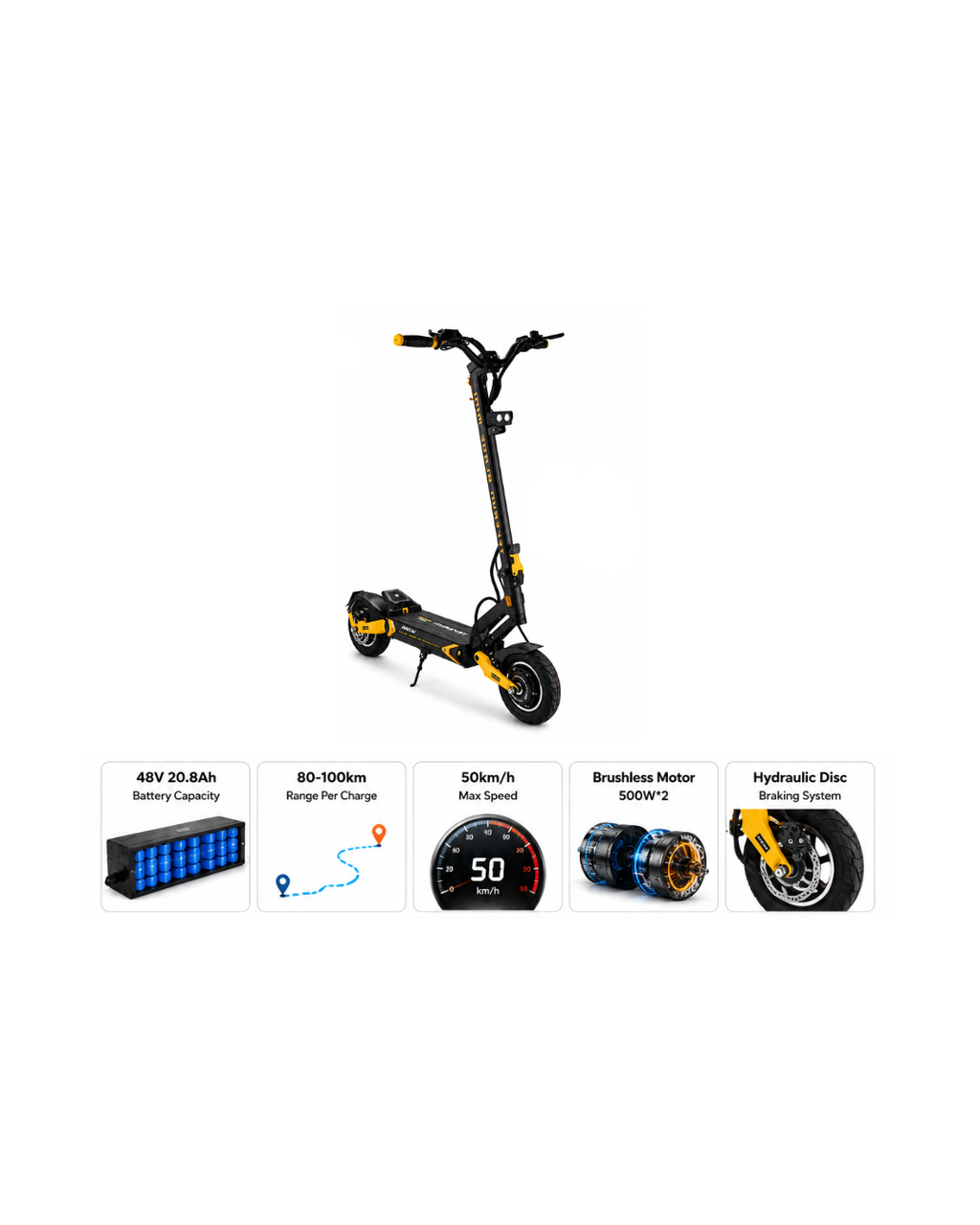 Teverun Dual Motor Electric Scooter 48V 20.8Ah