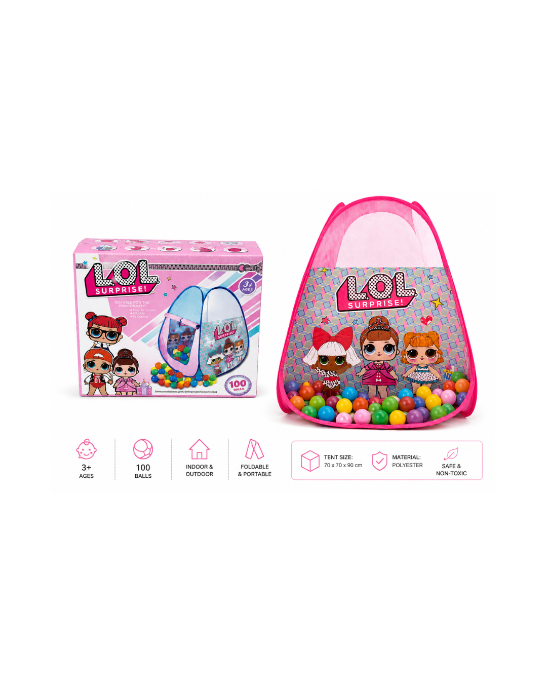 LOL Surprise Kids Ball Pool Tent with 100 Balls