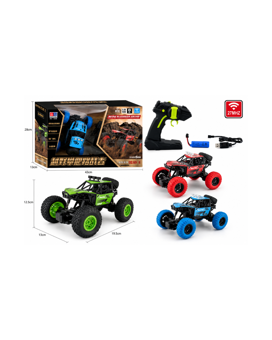 1:18 RC Off-Road Rock Crawler Car – 27MHz