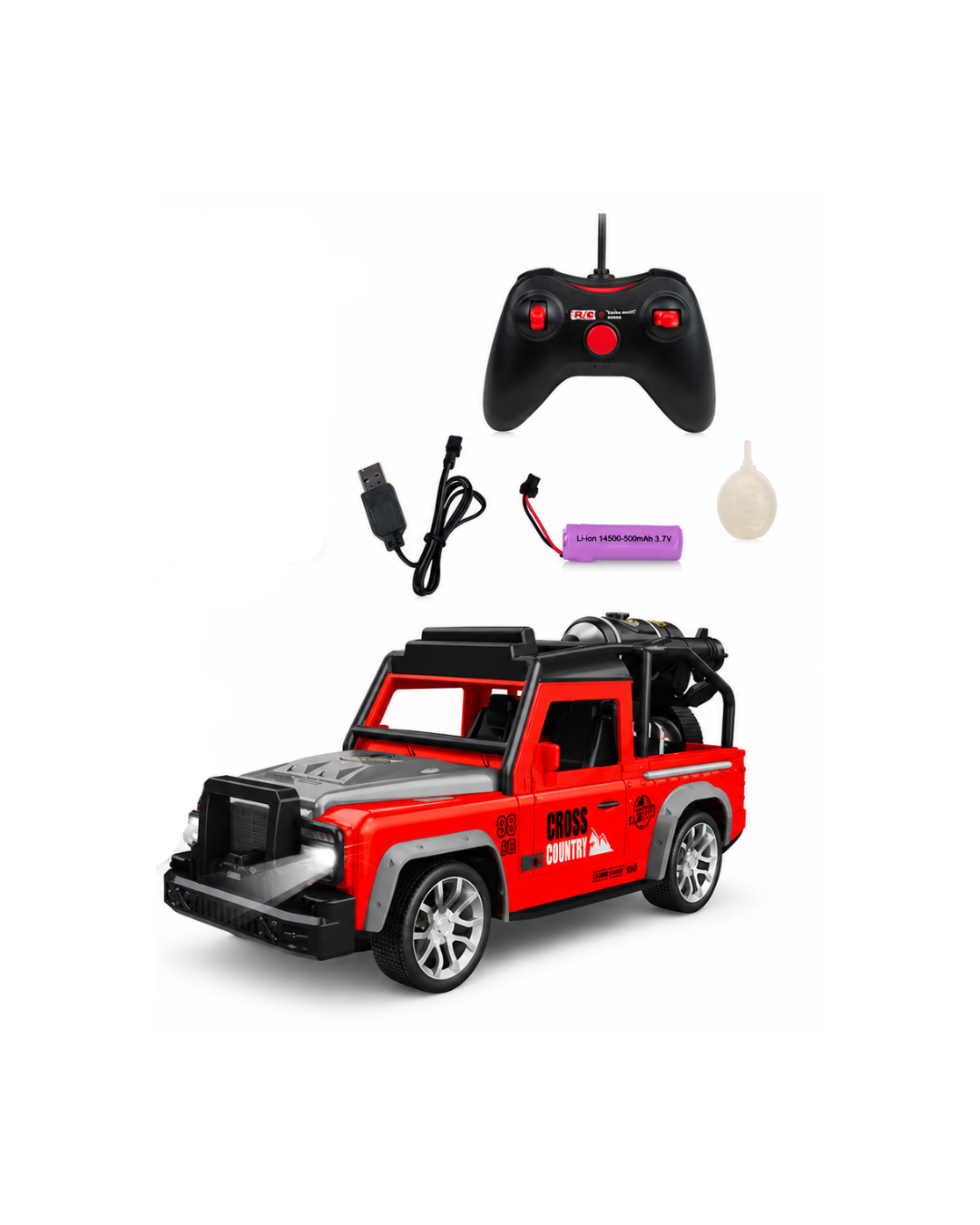 1:14 Cross Country RC 4x4 Car – Rechargeable Remote Control Vehicle