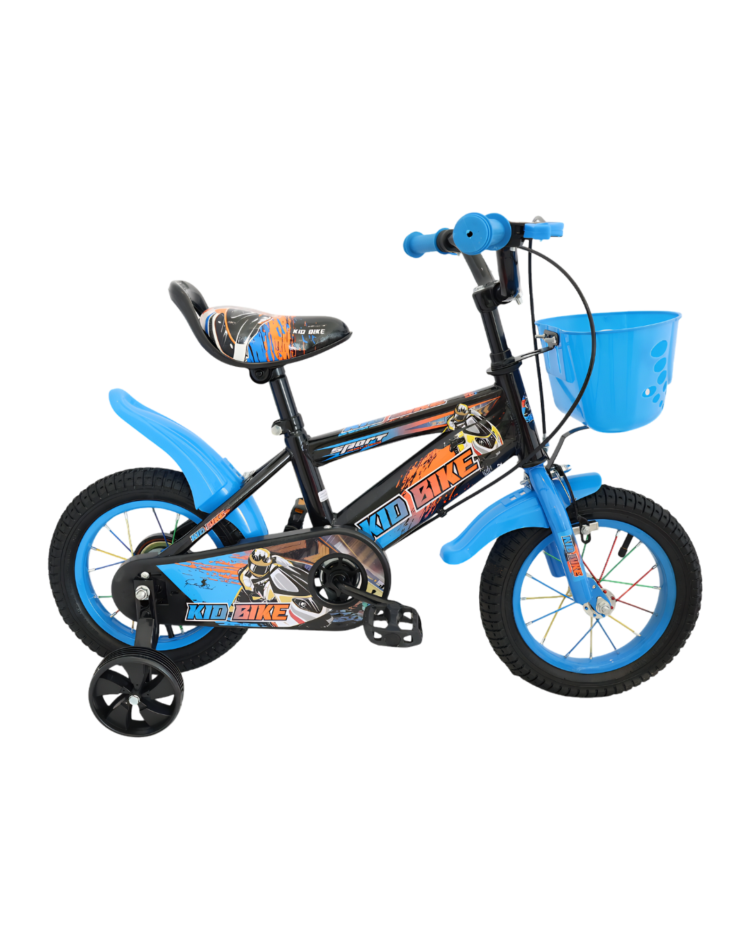 Premium 12-Inch Kids' Sport Bike with Training Wheels & Front Basket