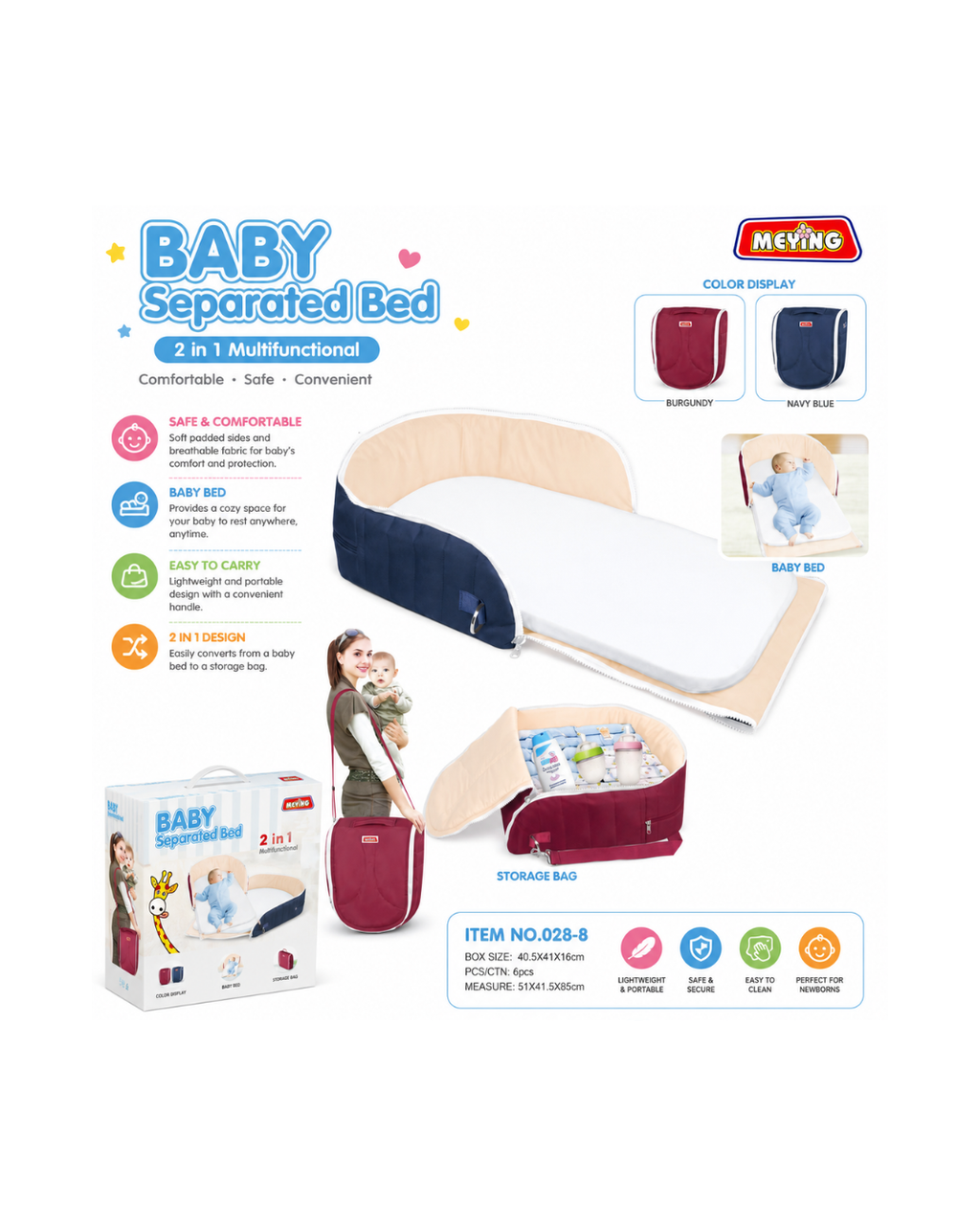 2-in-1 Multifunctional Portable Baby Bed & Travel Storage Bag