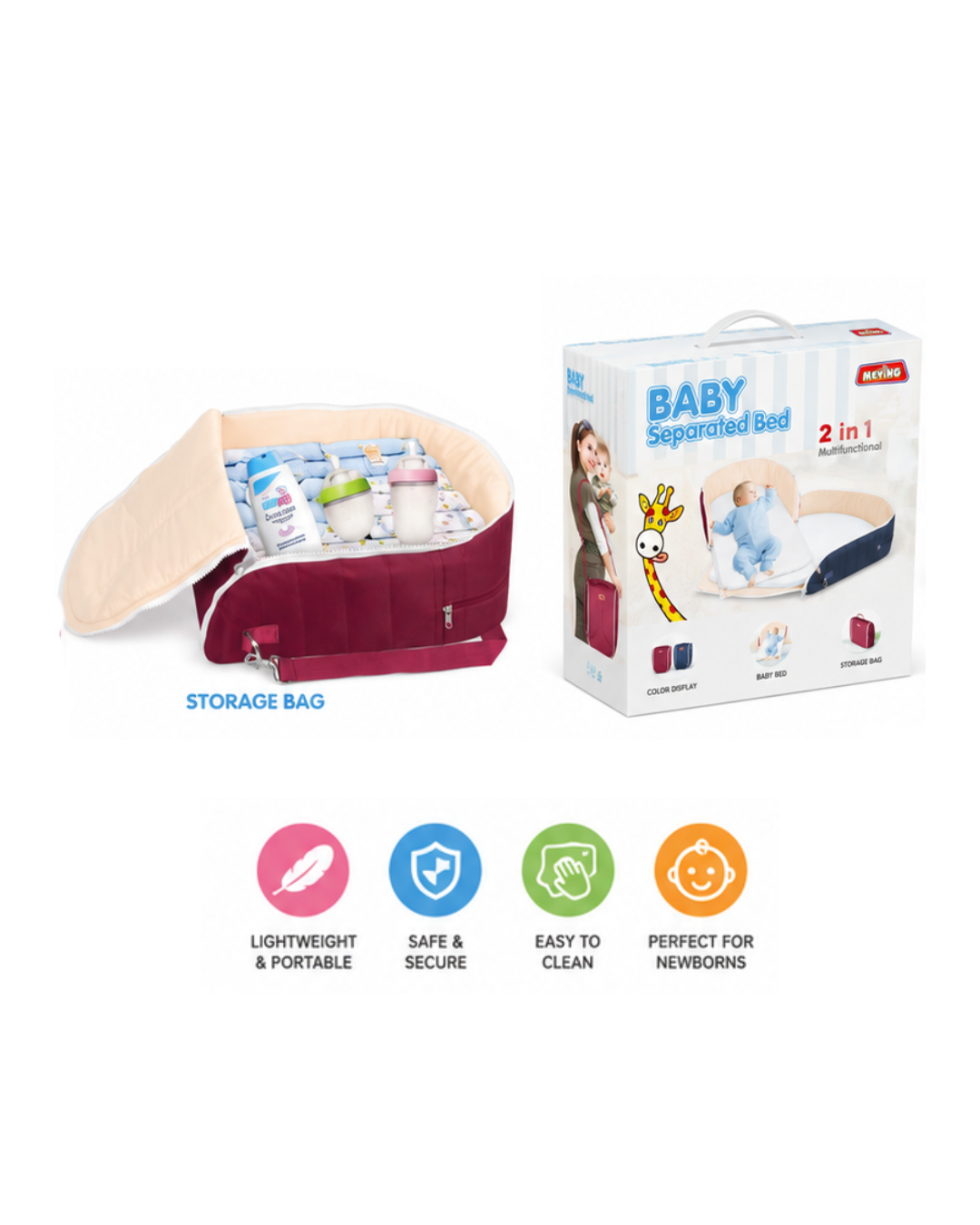 2-in-1 Multifunctional Portable Baby Bed & Travel Storage Bag