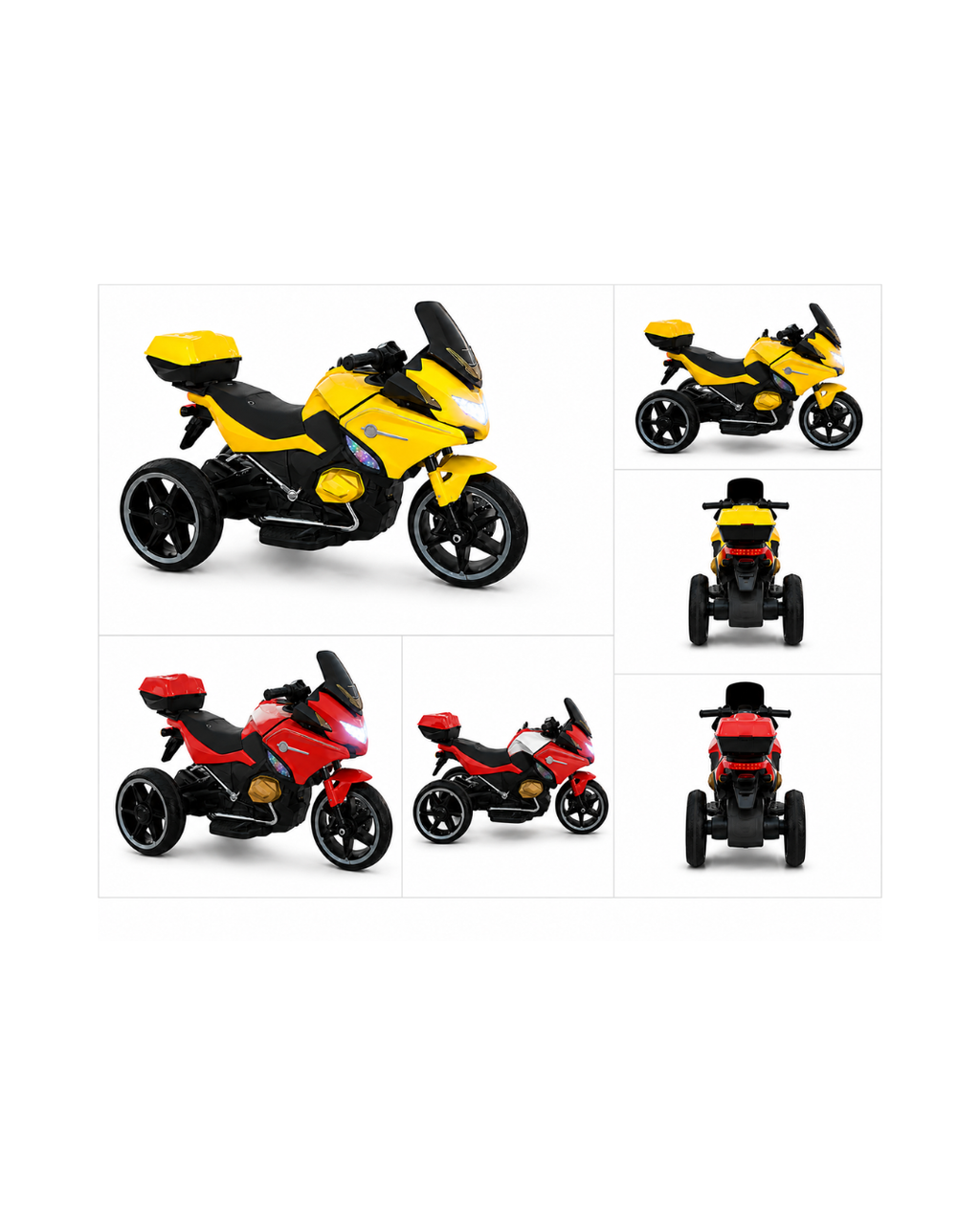 Kids Electric Ride-On Motorcycle Trike with Lights & Music
