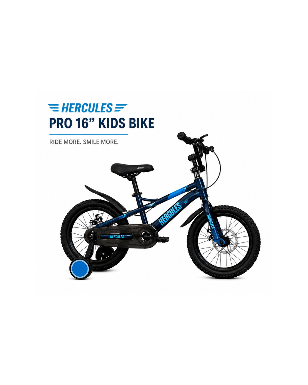 Hercules Pro 16” Kids Bicycle with Training Wheels & Disc Brakes