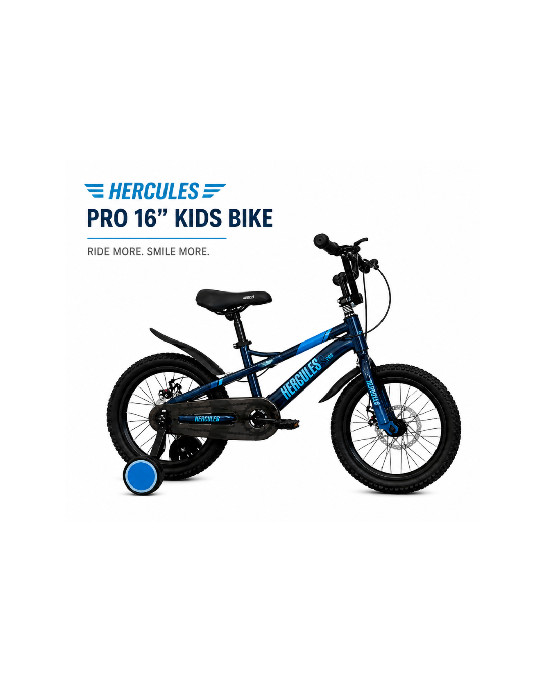 Hercules Pro 16” Kids Bicycle with Training Wheels & Disc Brakes