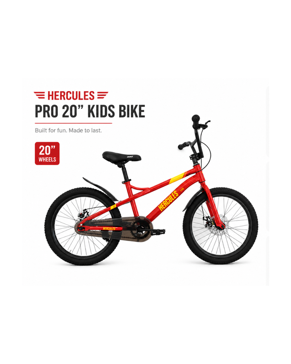 Hercules Pro 20” Kids Bicycle with Disc Brakes