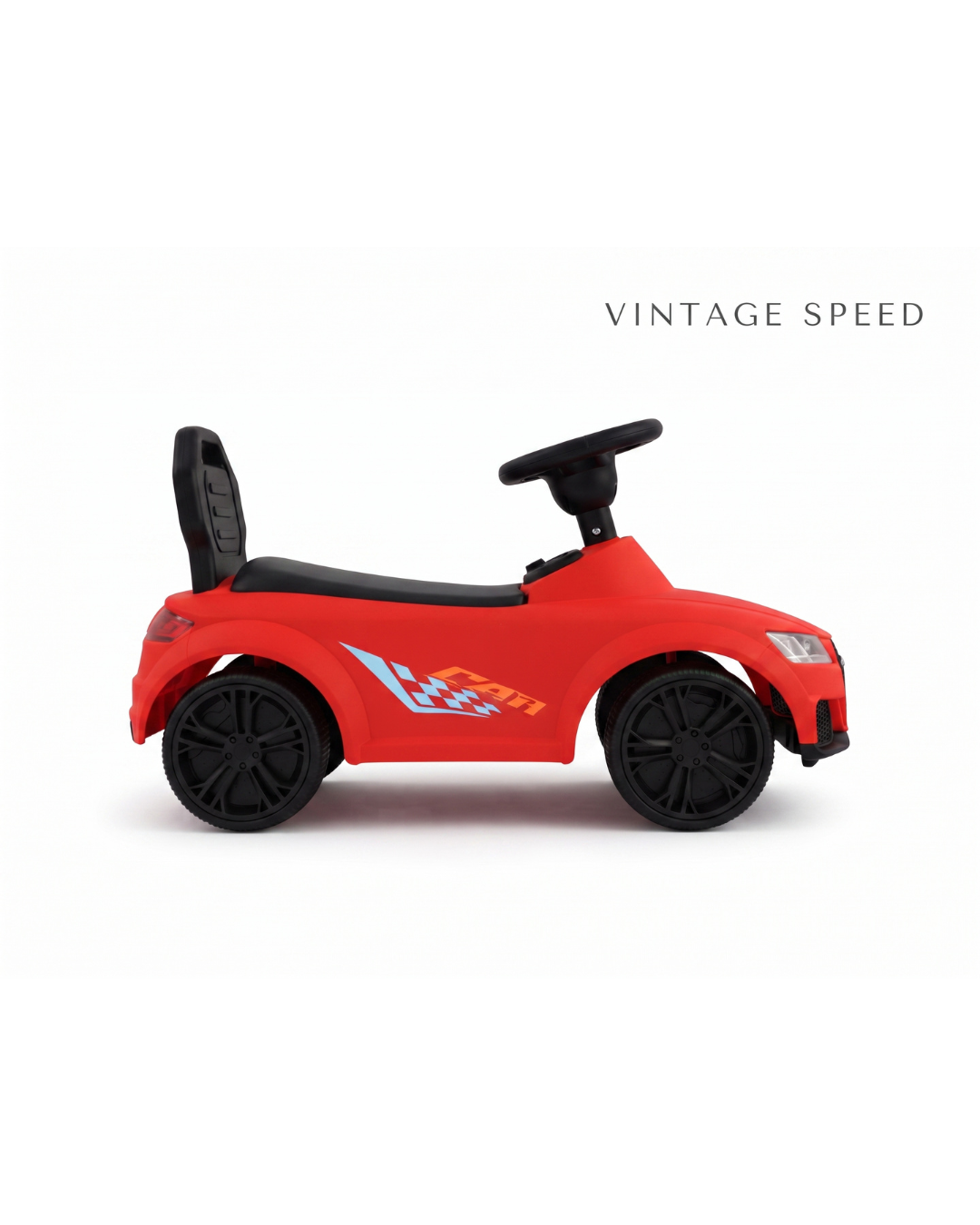 Kids Foot-to-Floor Ride-On Push Car – Sporty Toddler Walker Toy with Steering Wheel & Backrest