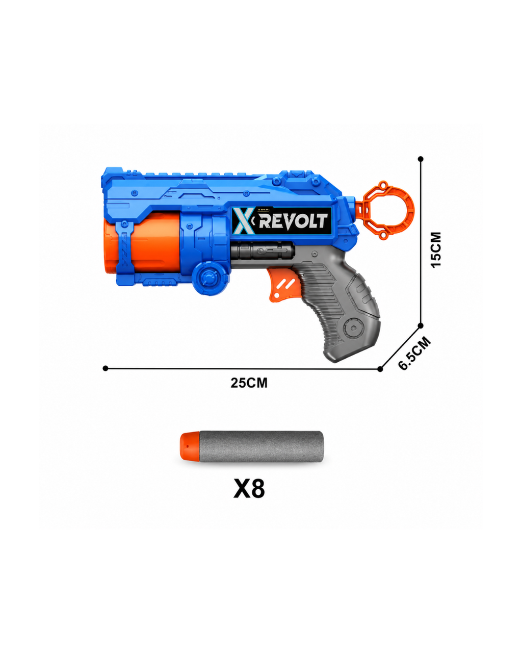 X-Revolt Storm Revolver Soft Bullet Shooter Toy Gun with 8 Foam Darts