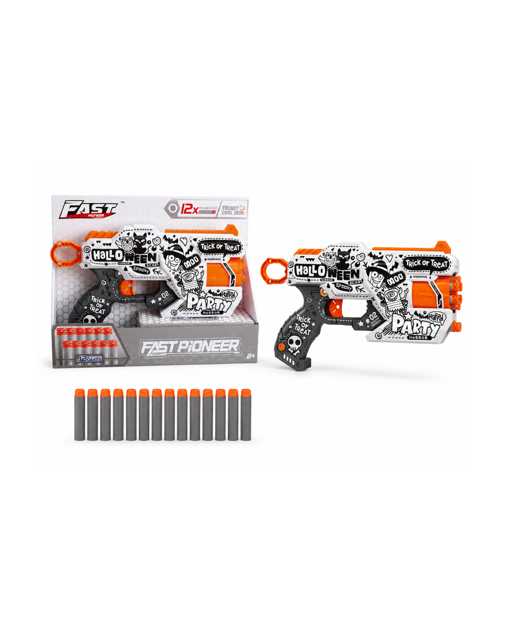 Fast Pioneer Foam Dart Blaster Toy Gun with 12 Soft Foam Darts